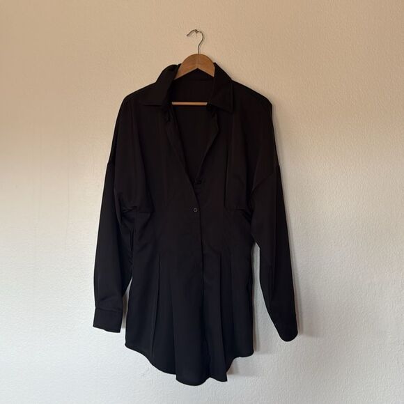 Black button up shirt dress - Picture 2 of 3